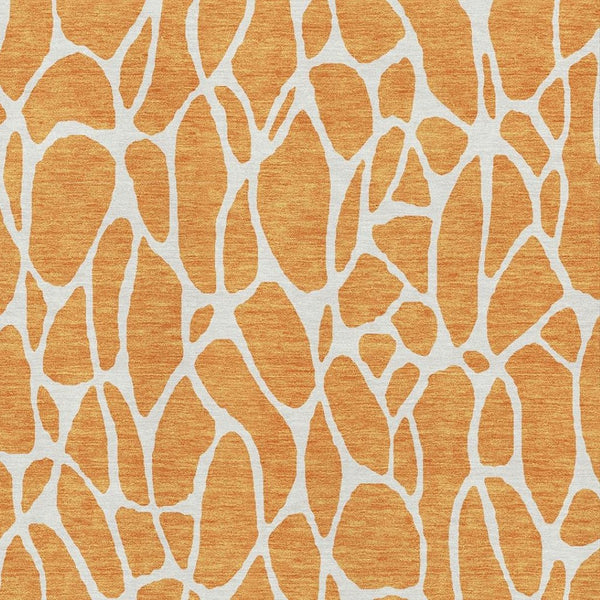 HomeRoots 8' X 10' Vibrant Orange and Ivory Geometric Area Rug – UV Protected, Washable, Stylish & Durable! 680425