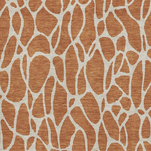 HomeRoots 10' Geometric Washable Area Rug in Rust & Ivory - Durable, UV-Protected Design for Modern Living Spaces 680433