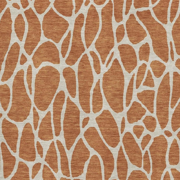 HomeRoots 10' Geometric Washable Area Rug in Rust & Ivory - Durable, UV-Protected Design for Modern Living Spaces 680433
