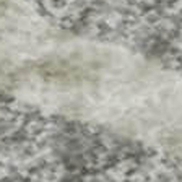 HomeRoots 5' X 8' Stylish Silver and Ivory Geometric Washable Area Rug with UV Protection for Modern Homes 680435