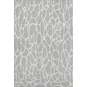 HomeRoots 10' X 14' Silver and Ivory Geometric Area Rug - Washable, UV Protected, Perfect for High-Traffic Spaces 680439