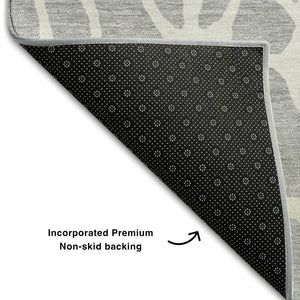 HomeRoots 10' X 14' Silver and Ivory Geometric Area Rug - Washable, UV Protected, Perfect for High-Traffic Spaces 680439