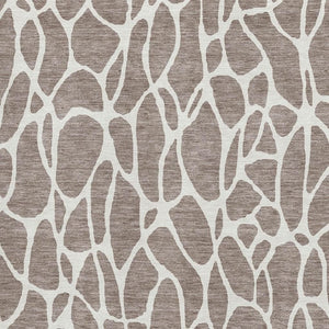 HomeRoots 8' X 10' Stylish Taupe & Ivory Geometric Area Rug - Washable, UV Protected, and Family-Friendly! 680443