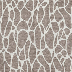 HomeRoots 9' X 12' Taupe And Ivory Geometric Area Rug - Washable, UV Protected, Perfect for Family Spaces! 680444
