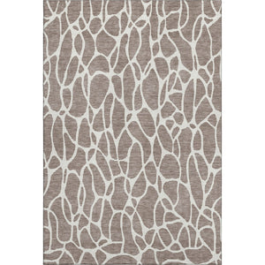 HomeRoots 10' X 14' Taupe & Ivory Geometric Area Rug – Durable, Washable, UV-Protected for Stylish Living Spaces 680445