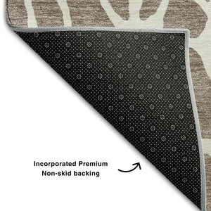 HomeRoots 10' X 14' Taupe & Ivory Geometric Area Rug – Durable, Washable, UV-Protected for Stylish Living Spaces 680445