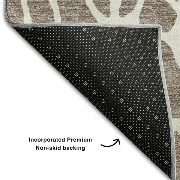 HomeRoots 10' X 14' Taupe & Ivory Geometric Area Rug – Durable, Washable, UV-Protected for Stylish Living Spaces 680445