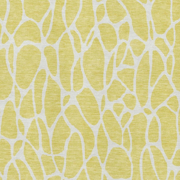 HomeRoots 10' Yellow and Ivory Geometric Area Rug - Washable, UV Protected, Family-Friendly for Any Room 680451