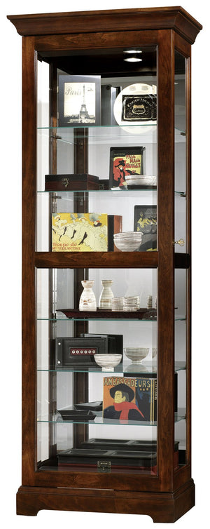 Hekman Furniture 680469 Martindale Curio Cabinet - Lighted Display With Adjustable Shelves & Locking Glass Door Cherry Bordeaux Martindale Curio Cabinet 680469