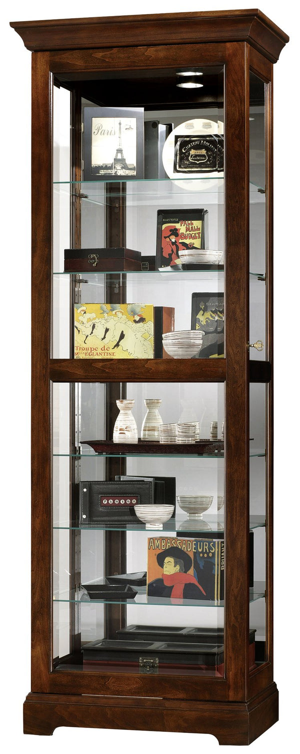 Hekman Furniture 680469 Martindale Curio Cabinet - Lighted Display With Adjustable Shelves & Locking Glass Door Cherry Bordeaux Martindale Curio Cabinet 680469