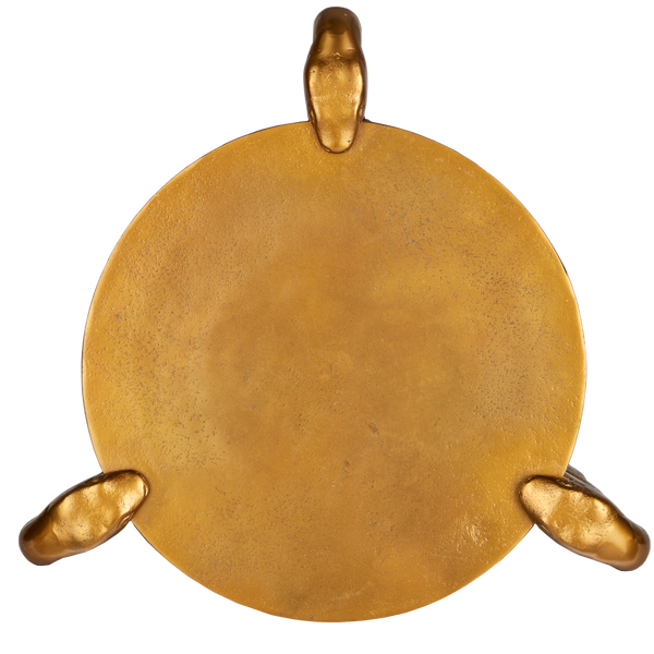 Serpent Antique Brass Accent Table - Whimsical Cast Aluminum Design for Stylish Interiors & Conversations