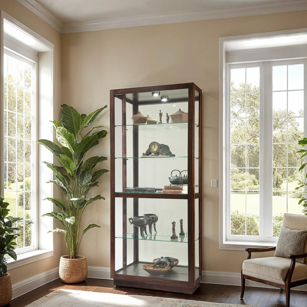 Hekman Furniture 680575 Lighted Jayden Curio Cabinet - Elegant Display Case With Adjustable Shelves And Led Lighting Espresso Jayden Curio Cabinet 680575