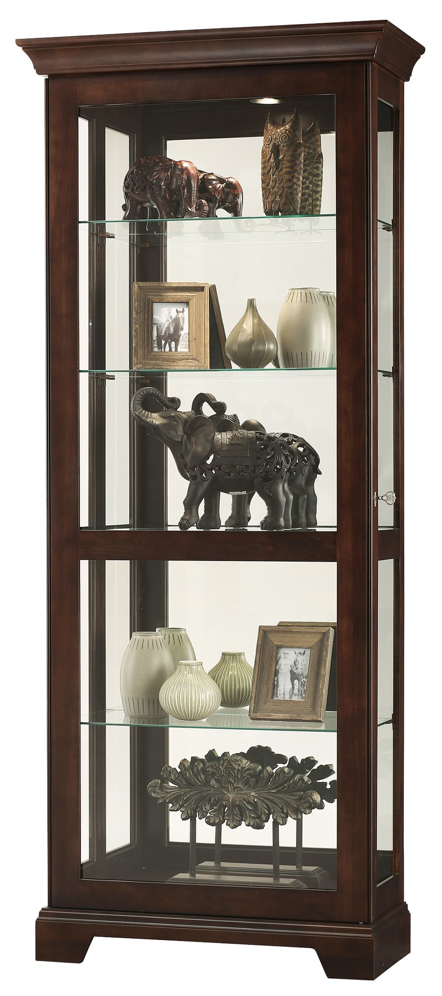 Hekman Furniture 680579 Howard Miller Berends Iii Lighted Curio Cabinet - Elegant Design, Adjustable Shelves & Security Espresso Berends Iii Curio Cabinet 680579
