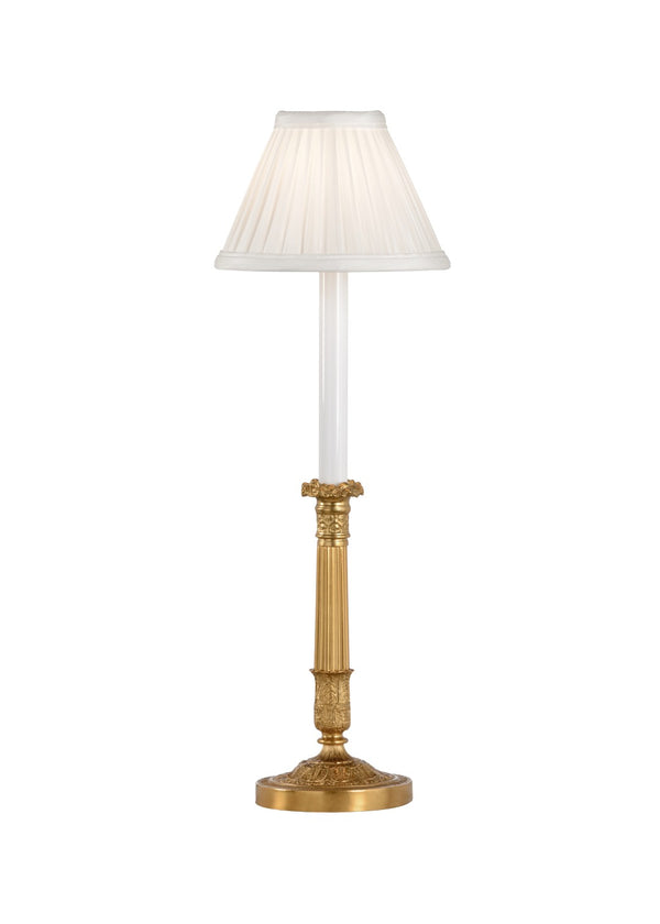 Chelsea House Old Paris Candlestick Lamp — Lost-Wax Brass Sculpted Table Lamp, Aged Patina, Compact 21" Accent Light 68060