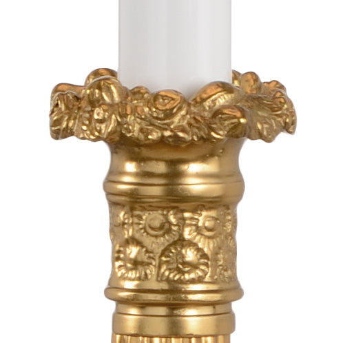 Chelsea House Old Paris Candlestick Lamp — Lost-Wax Brass Sculpted Table Lamp, Aged Patina, Compact 21" Accent Light 68060