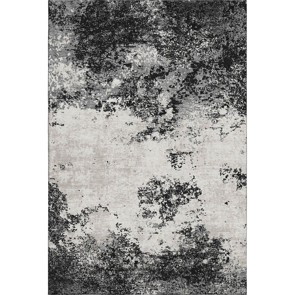 HomeRoots 9' X 12' Black Gray Silver Abstract Washable Area Rug - Stylish, Durable, Pet-Friendly & UV-Protected 680614