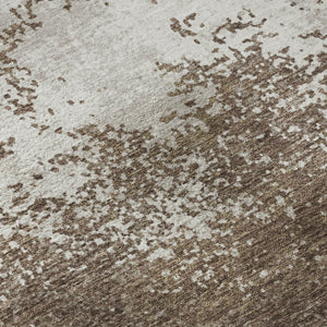 HomeRoots 8' X 10' Brown & Beige Abstract Washable Area Rug - Stain Resistant, UV Protected, Modern Design 680619