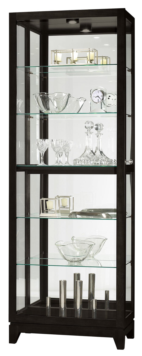 Hekman Furniture 680629 Modern Black Satin Curio Cabinet With Locking Glass Door, Adjustable Shelves & Lighting Black Satin Luke Iv Curio Cabinet 680629