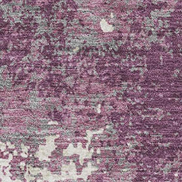 HomeRoots 5' X 8' Eggplant and Ivory Abstract Area Rug - Washable, UV Protected, Durable for Modern Homes 680629