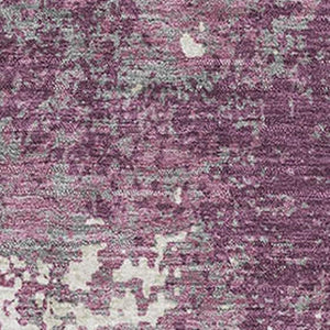 HomeRoots 8' X 10' Elegant Eggplant and Ivory Abstract Area Rug - Washable, UV Protected, Durable Design! 680631