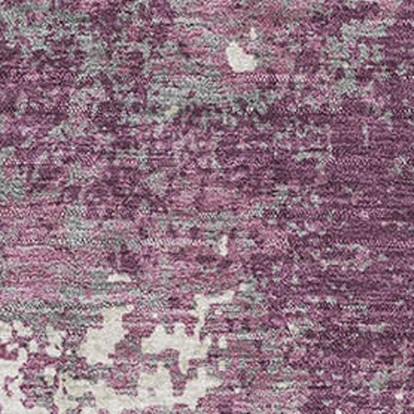 HomeRoots 8' X 10' Elegant Eggplant and Ivory Abstract Area Rug - Washable, UV Protected, Durable Design! 680631