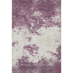 HomeRoots 9' X 12' Eggplant and Ivory Abstract Washable Area Rug – Durable, UV-Protected, Pet-Friendly Design 680632