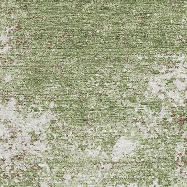 HomeRoots 5' X 8' Modern Green and Ivory Abstract Washable Area Rug - Durable, UV-Protected & Stylish Design! 680635