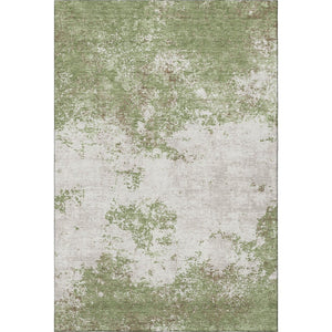 HomeRoots 5' X 8' Modern Green and Ivory Abstract Washable Area Rug - Durable, UV-Protected & Stylish Design! 680635