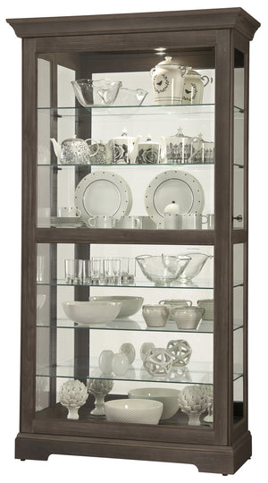Hekman Furniture 680638 Howard Miller Tyler Vi Curio Cabinet - Lighted, Elegant Display With Adjustable Glass Shelves Aged Auburn Tyler Vi Curio Cabinet 680638
