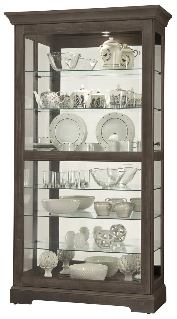 Hekman Furniture 680638 Howard Miller Tyler Vi Curio Cabinet - Lighted, Elegant Display With Adjustable Glass Shelves Aged Auburn Tyler Vi Curio Cabinet 680638