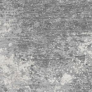 HomeRoots 5' X 8' Modern Gray and Silver Abstract Area Rug - Washable, UV-Protected, Durable for High-Traffic Areas 680647