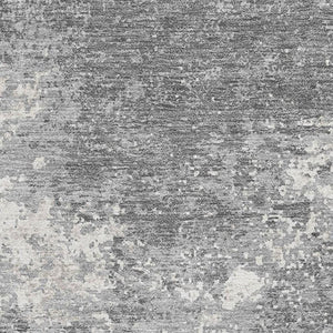 HomeRoots 8' X 10' Gray and Silver Abstract Area Rug - Washable, UV Protected, Durable Design for Modern Homes 680649