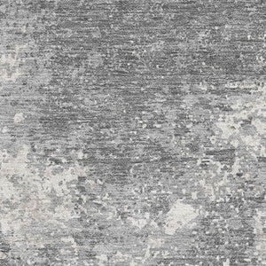 HomeRoots 9' X 12' Stylish Gray & Silver Abstract Washable Area Rug - UV Protected, Stain Resistant, Durable Design 680650