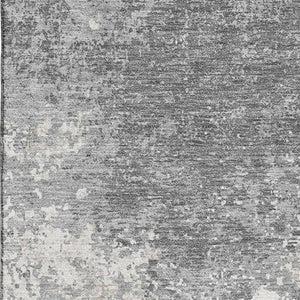HomeRoots 10' X 14' Gray and Silver Abstract Area Rug - Washable, UV-Protected, Modern Design for Busy Homes 680651