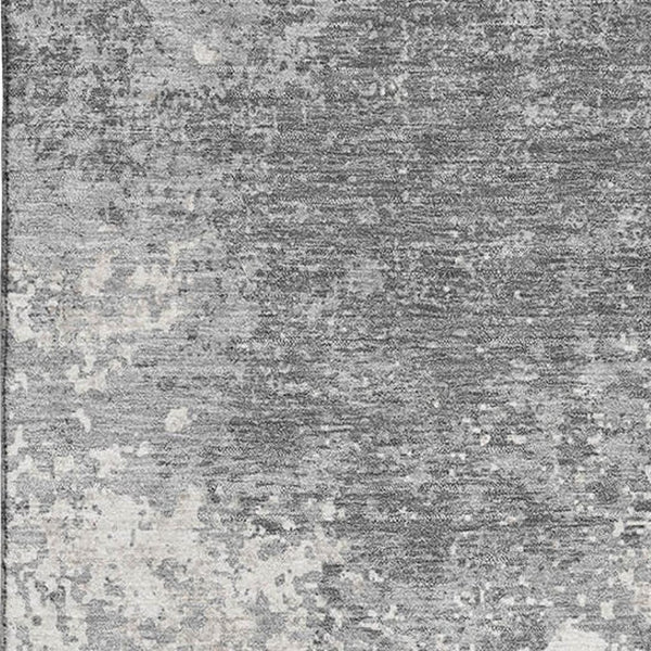 HomeRoots 10' X 14' Gray and Silver Abstract Area Rug - Washable, UV-Protected, Modern Design for Busy Homes 680651