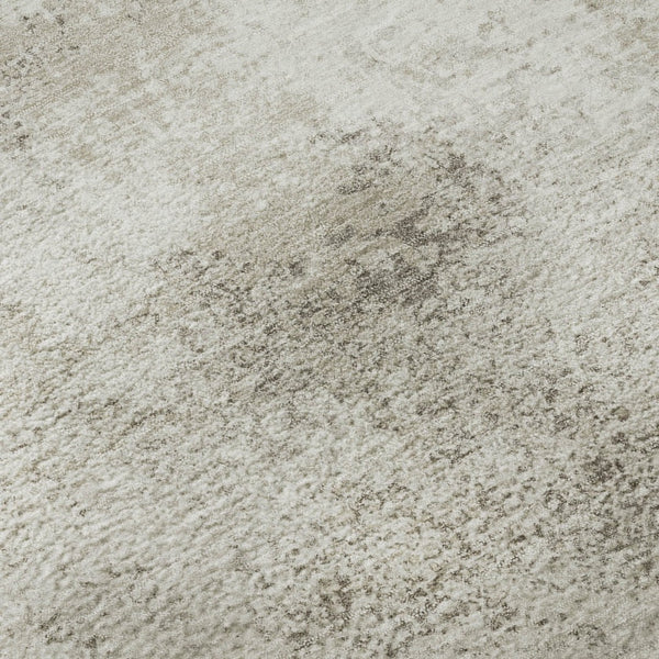 HomeRoots 10' X 14' Ivory and Beige Abstract Area Rug - Washable, UV Protected, Durable for Modern Spaces! 680657
