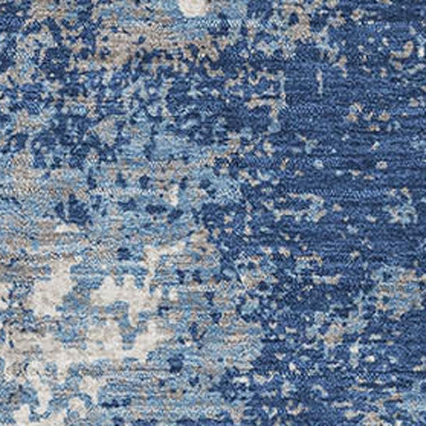 HomeRoots 5' X 8' Navy Blue Ivory Abstract Area Rug – Stain-Resistant, UV Protected & Washable for Easy Care 680659