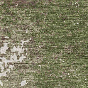 HomeRoots 5' X 8' Olive Green & Ivory Abstract Washable Area Rug – Stylish, Durable, Stain & UV Resistant! 680665
