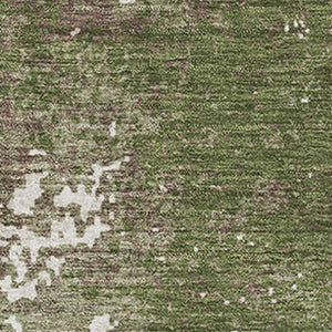 HomeRoots 9' X 12' Olive Green and Ivory Abstract Area Rug - Durable, Stain Resistant, UV Protected for Modern Spaces 680668