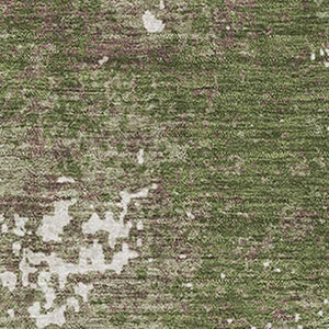 HomeRoots 10' X 14' Olive Green & Ivory Abstract Washable Area Rug - Stain Resistant, UV Protected, Durable Decor 680669