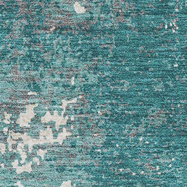 HomeRoots 8' X 10' Teal & Ivory Abstract Washable Area Rug - Modern, Durable, UV-Protected for Busy Homes 680673