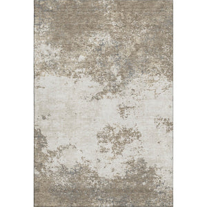 HomeRoots 5' X 8' Abstract Washable Area Rug in Taupe & Beige - Durable, UV Protected, Perfect for Pets! 680677