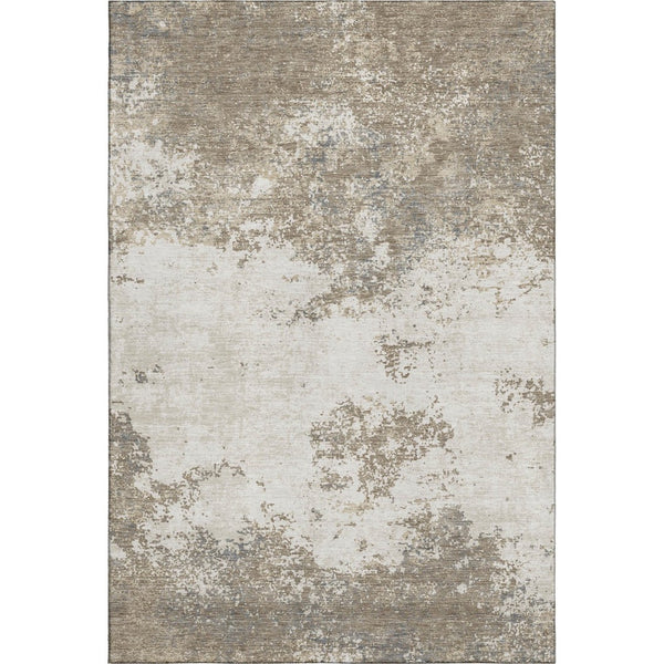 HomeRoots 5' X 8' Abstract Washable Area Rug in Taupe & Beige - Durable, UV Protected, Perfect for Pets! 680677
