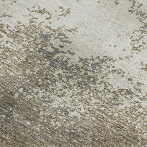 HomeRoots 5' X 8' Abstract Washable Area Rug in Taupe & Beige - Durable, UV Protected, Perfect for Pets! 680677