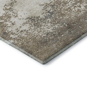HomeRoots 8' X 10' Taupe & Beige Abstract Area Rug – Durable, Stain Resistant, UV Protected for Stylish Spaces 680679