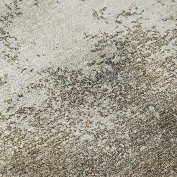 HomeRoots 8' X 10' Taupe & Beige Abstract Area Rug – Durable, Stain Resistant, UV Protected for Stylish Spaces 680679