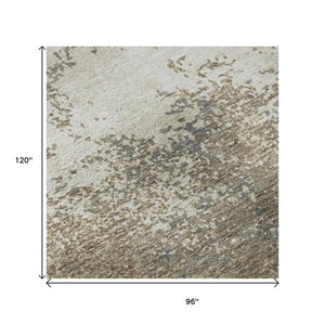 HomeRoots 8' X 10' Taupe & Beige Abstract Area Rug – Durable, Stain Resistant, UV Protected for Stylish Spaces 680679