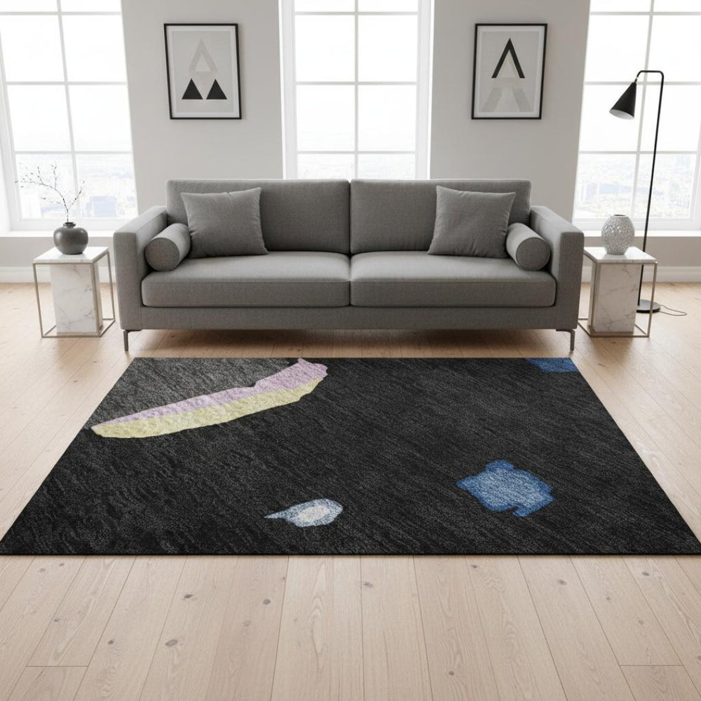 HomeRoots 5' X 8' Abstract Washable Area Rug in Bold Colors - UV Protected, Stain-Resistant, Easy Care Design! 680689