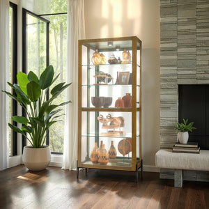 Hekman Furniture 680690 Howard Miller Curio Cabinet: Elegant Display With Adjustable Shelves & Led Lighting Features Amber Brown Ansel Curio Cabinet 680690