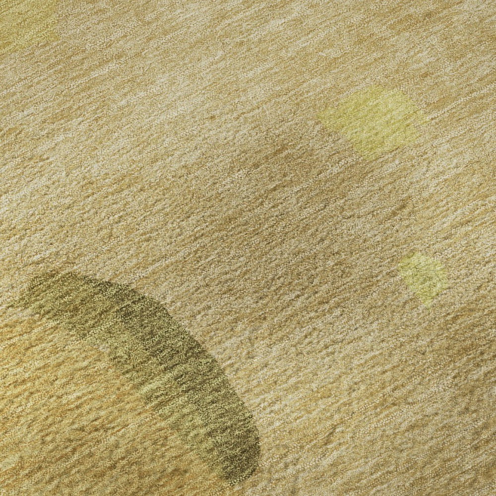HomeRoots 5' X 8' Gold Brown Beige Abstract Washable Area Rug with UV Protection for Modern Homes & Families 680719